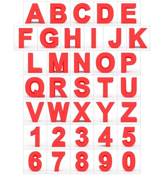 istock letters and numbers 3d red isolated on white 678756858
