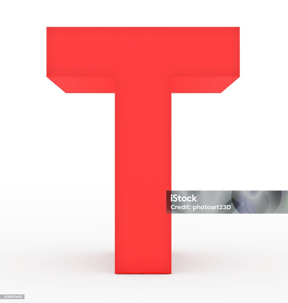 Chữ T 3d Màu Đỏ Được Cô Lập Trên Màu Trắng Hình ảnh Sẵn có - Tải ...