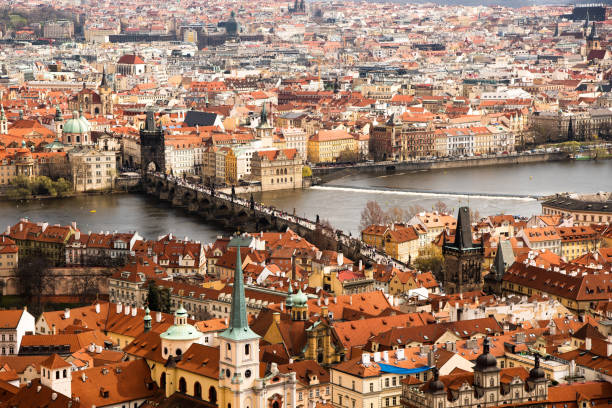 istock Charles Bridge view from Prague Castle in Prague, Czech 678770946