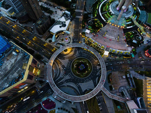istock Shanghai night aerial view 678771870