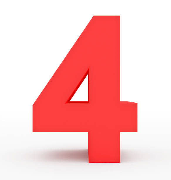 istock number 4 3d red isolated on white 678774248