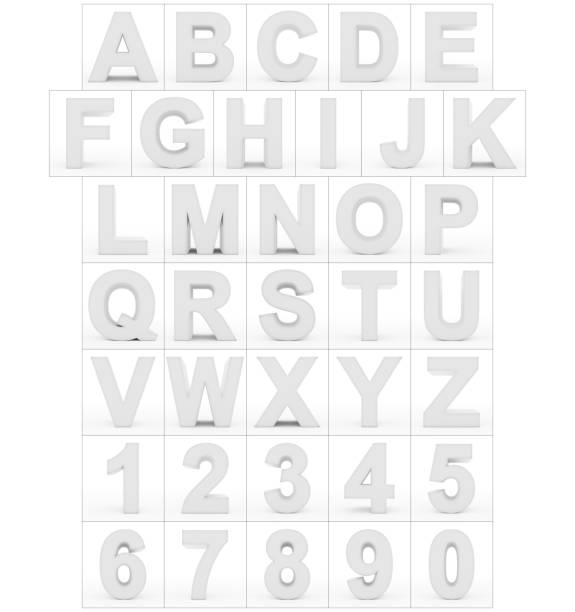 istock letters and numbers 3d white isolated on white 678774862