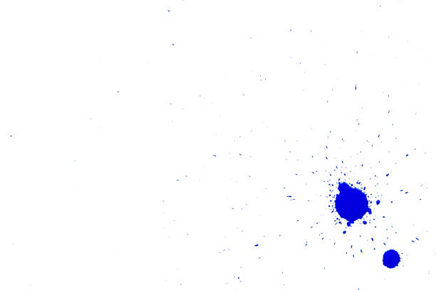istock Blue watercolor blots isolated on white background. 678815390