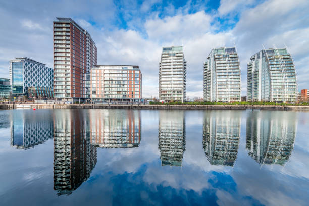 istock Manchester Cityscape Salford Quays Reflections UK 678815842