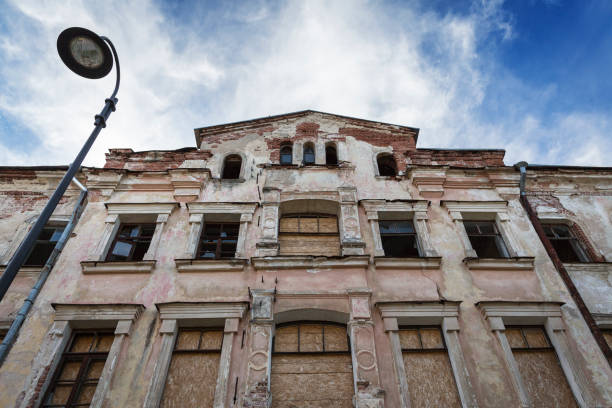 Abandoned buildings facade Daugavpils fortress