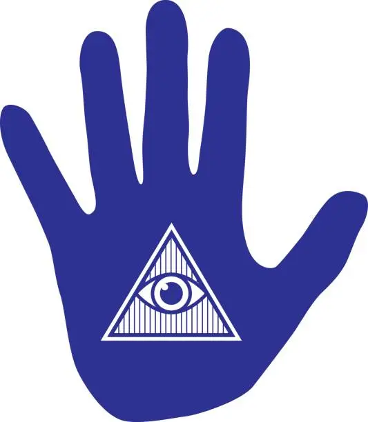 Vector illustration of Hand Eye Icon