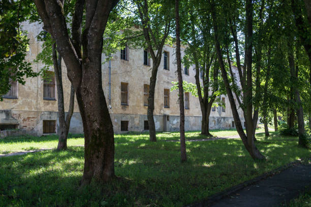 Abandoned buildings facade Daugavpils fortress