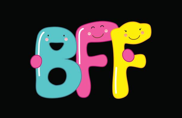 Cute Smiling Cartoon Characters Of Letters Bff Best Friends Forever Stock  Illustration - Download Image Now - iStock