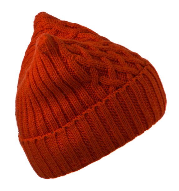 istock Women's hat . knitted hat isolated on white background.red hat 678839896