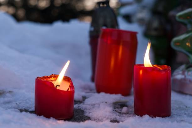 istock Candles in the snow. 678840030