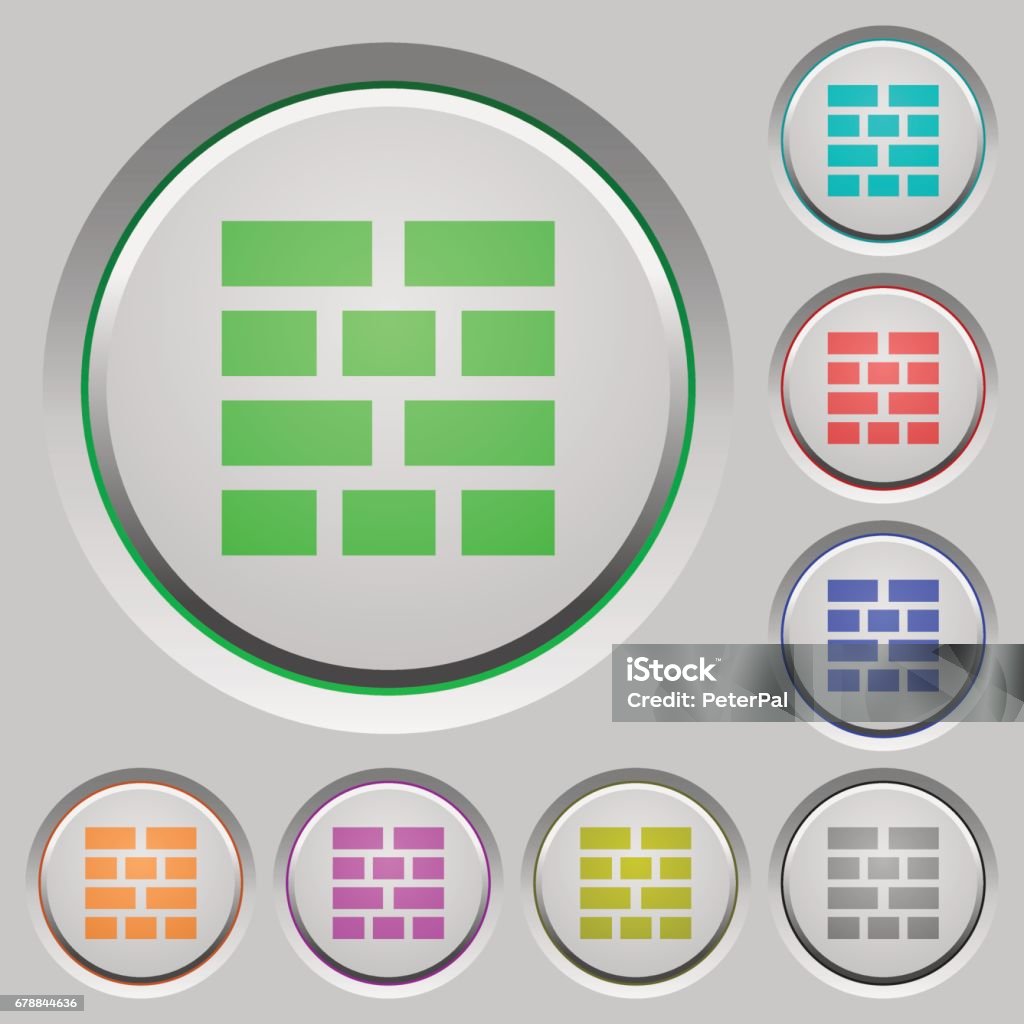 Flash Button Building Brick Wall Push Buttons Stock Illustration - Download Image Now ...