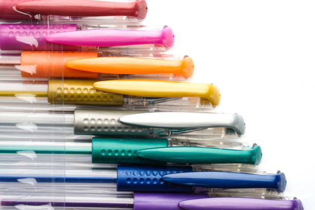 istock Colorful gel pen on white background 678847692
