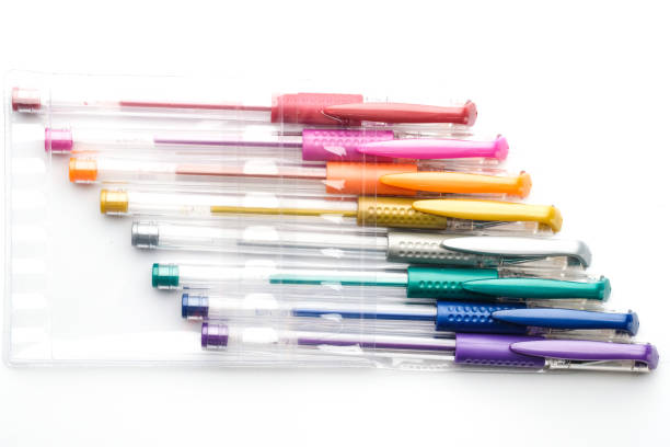 istock Colorful gel pen on white background 678847700