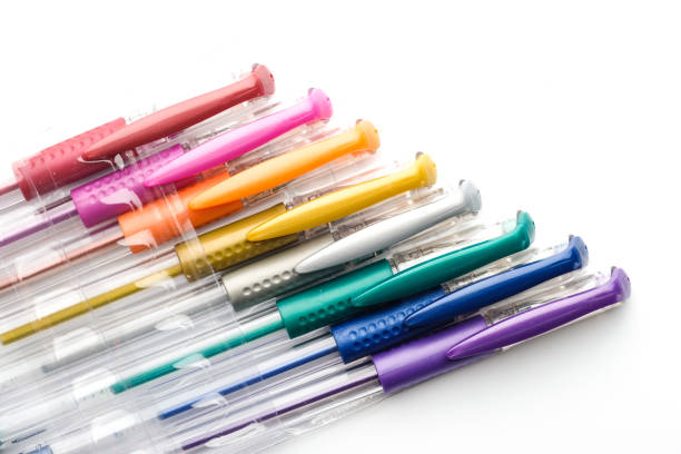 istock Colorful gel pen on white background 678847814