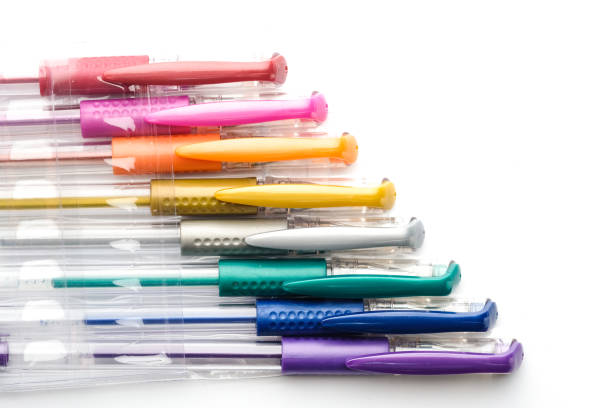 istock Colorful gel pen on white background 678847874