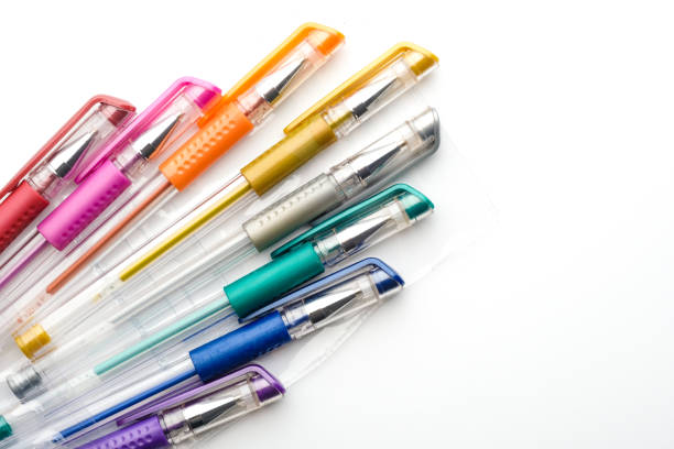 istock Colorful gel pen on white background 678848080