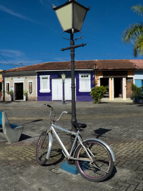 Bicycle stuck to a pole in the coastal city of Itanhaém in southeastern Brazil