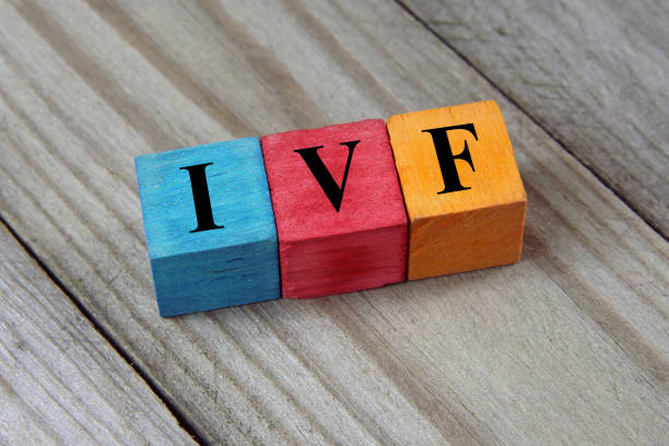 IVF acronym on colorful wooden cubes stock photo