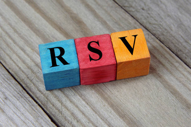 RSV acronym on colorful wooden cubes stock photo