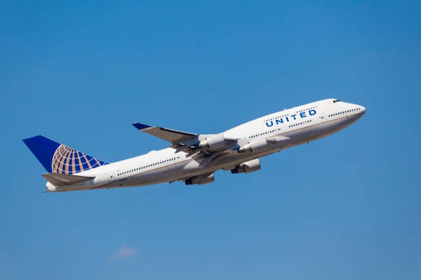 united airlines boeing 747 - boeing 747 fotos stock-fotos und bilder