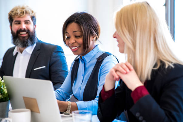 istock Young business team in the office 678870924
