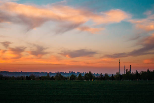 istock Beautiful fiery sunset. 678878272