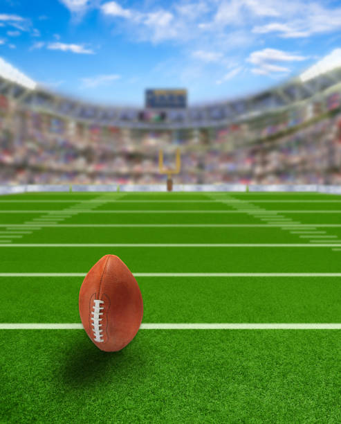 istock Football Stadium With Ball on Field and Copy Space 678880280