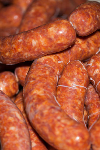 istock Fresh raw homemade sausage 678908502