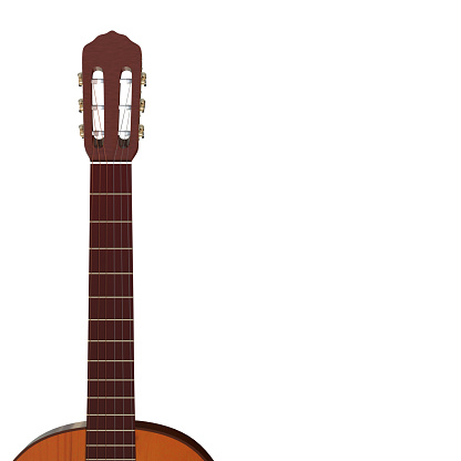 realistic isolated classical acoustic guitar 3d illustration