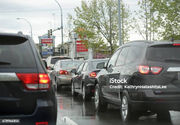 Traffic On 200 Street Langley British Columbia Canada In The Rain Stock Photo - Download Image Now