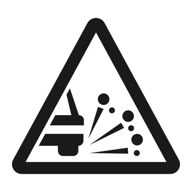 Vector illustration of Loose chippings and gravel line icon