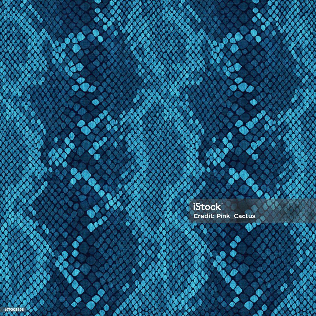 Textured snake skin pattern in Turquoise Textured snake skin animal print textile design. Seamless pattern repeat in Turquoise. Snakeskin stock illustration