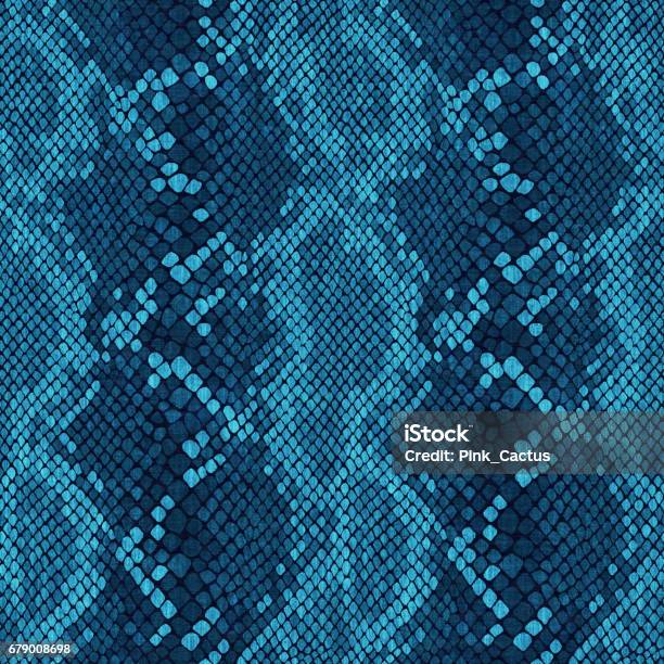 Textured Snake Skin Pattern In Turquoise Stock Illustration - Download Image Now - Snakeskin, Textured, Animal Scale