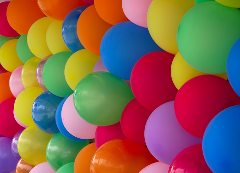 round balloons surprise decoration multicolor background
