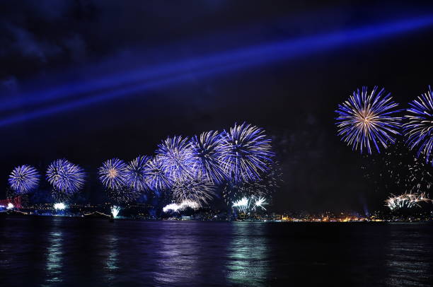 istock Fireworks in Istanbul Turkey - holiday background 679089418