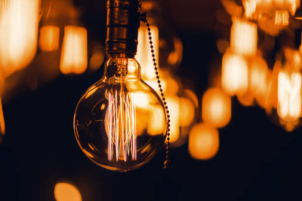 istock Close up shot of Burning light bulb. 679098582