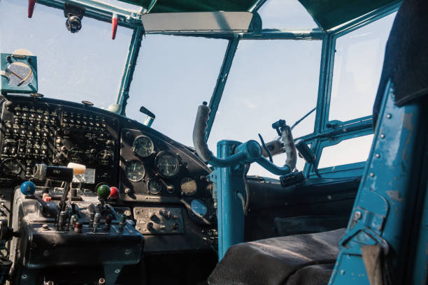 istock Cockpit of retro plane 679153536