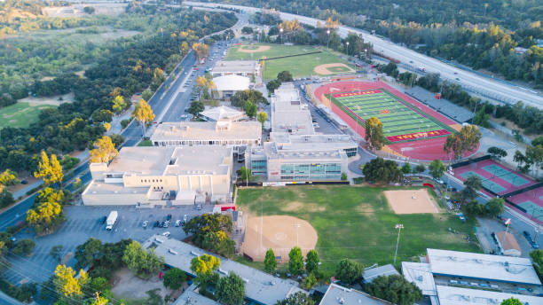 istock Aerial View of High School 679154130