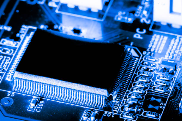 istock Close up of Electronic Circuits in Technology on   Mainboard background (Main board,cpu motherboard,logic board,system board or mobo) 679179432