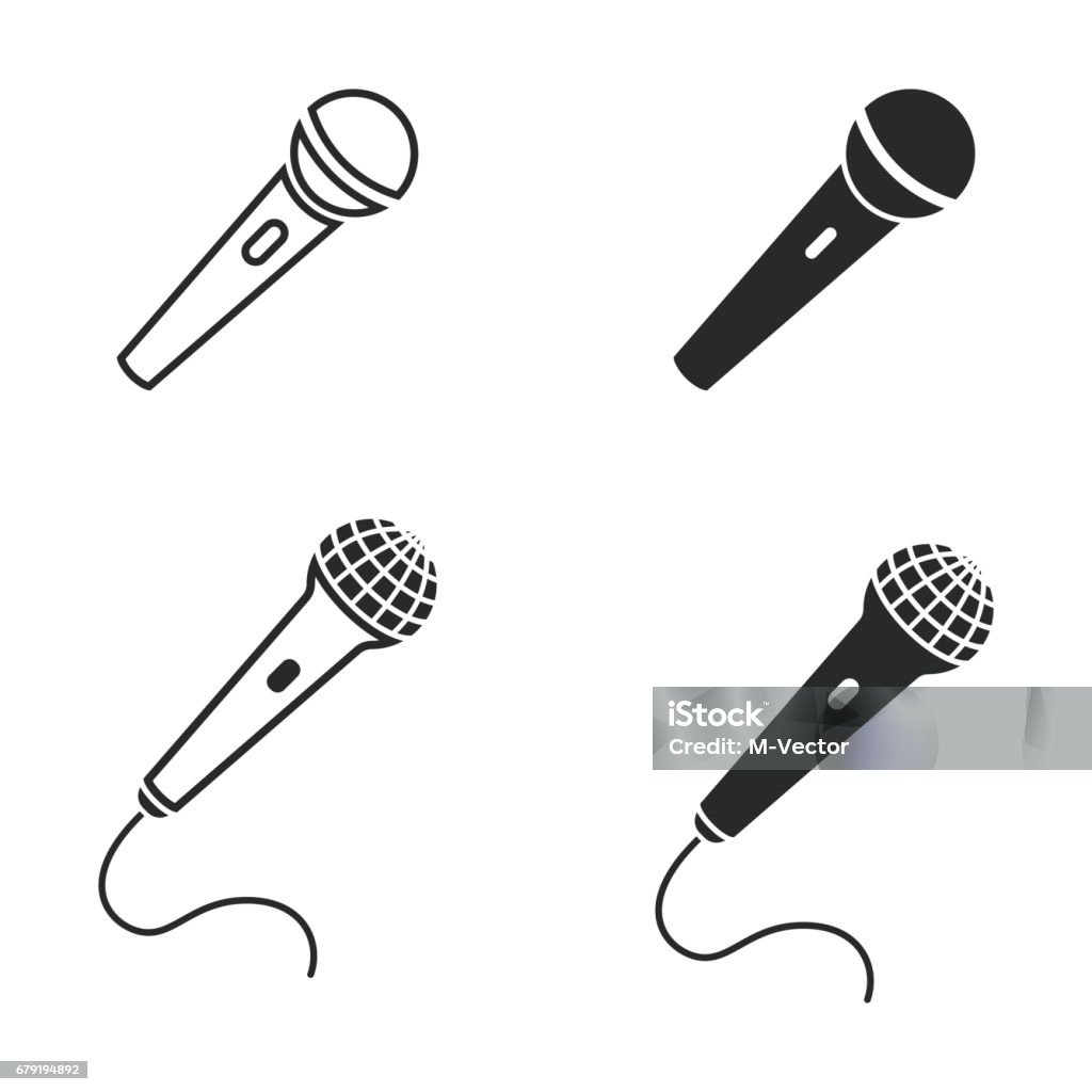 Mikrofon-Icon-Set. - Lizenzfrei Mikrofon Vektorgrafik