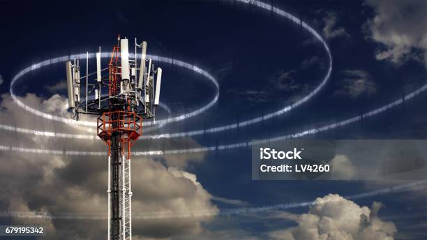 Torre De La Telecomunicación Móvil Foto de stock y más banco de imágenes de Torre repetidora - Torre repetidora, Torres de telecomunicaciones, Antena parabólica