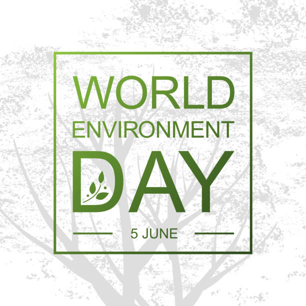 World Environment Day card or background with tree abd leaves. World Environment Day card or background with tree abd leaves. world environment day stock illustrations