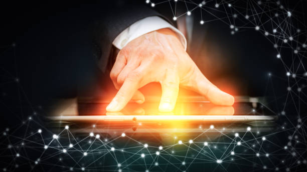 istock Social network, globalization business. abstract technology background and business man 679199912
