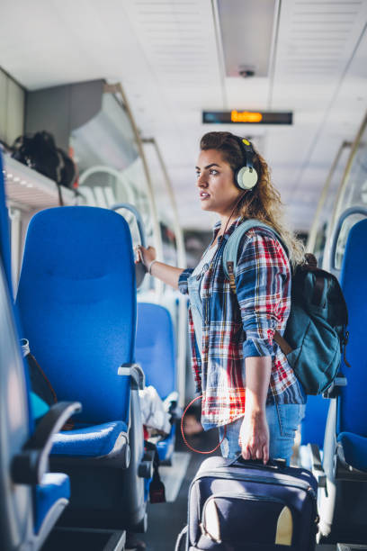 istock Young hipster woman in metro 679218442