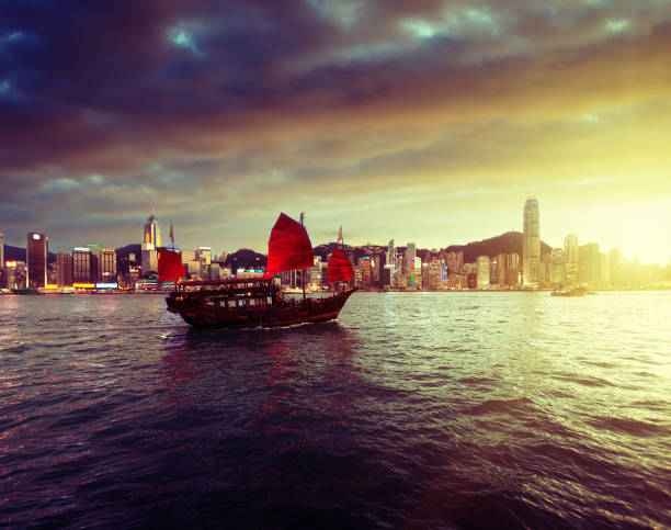 istock Hong Kong harbour in sunset time 679241840