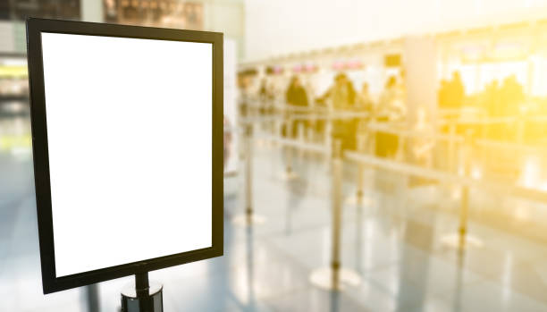 istock Airport check in with  billboards and copy space 679247558
