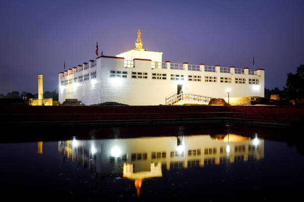 The evening at Maya Devi Temple, the birthplace of Buddha in Lumbini, Nepal. The evening at Maya Devi Temple, the birthplace of Buddha in Lumbini, Nepal. lumbini nepal stock pictures, royalty-free photos & images