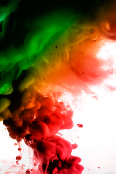istock Acrylic colors and ink in water. Abstract frame background. Isolated on white. 679268692