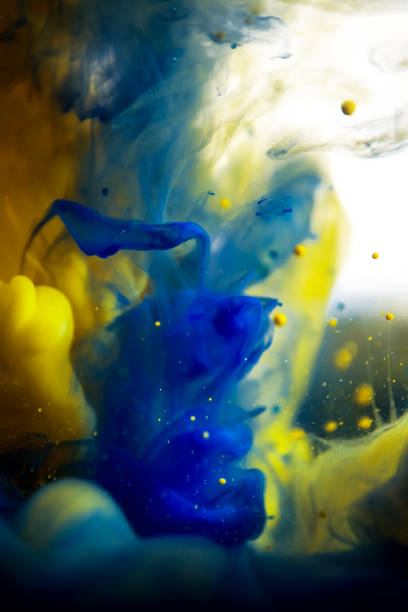 istock Acrylic colors and ink in water. Abstract frame background. Isolated on white. 679269304