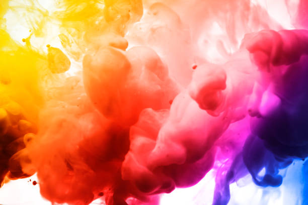 istock Acrylic colors and ink in water. Abstract frame background. Isolated on white. 679269838